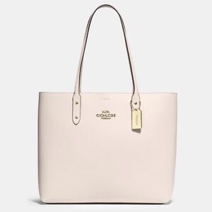 COACH Large Leather Town Tote – Chalk – NWT